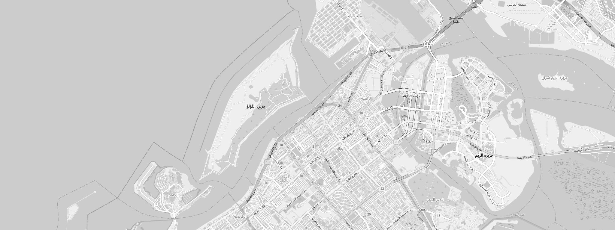 Karte der Innenstadt von Abu Dhabi rund um die Salam Street