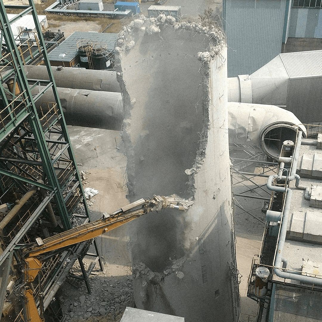 Kaminrückbau im Chemiepark Marl